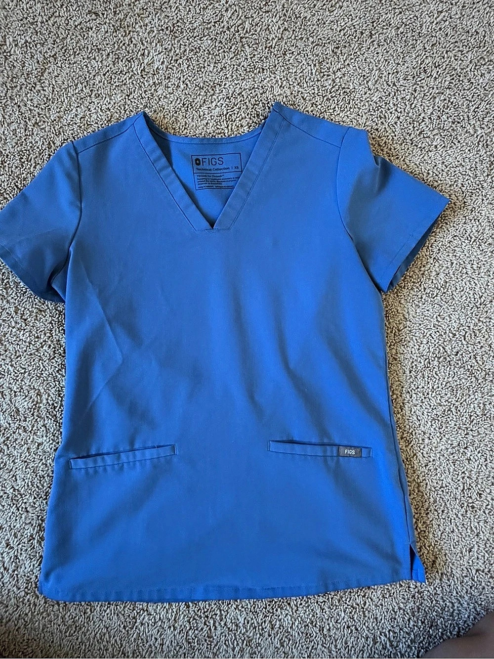 FIGS Casma Scrub Top V-Neck Blue Size XS